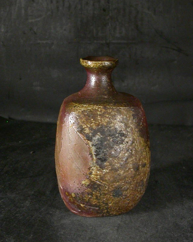 お買得 備前焼 登窯 備前焼中堅作家 高原 邦彦 共箱付き窯変三角