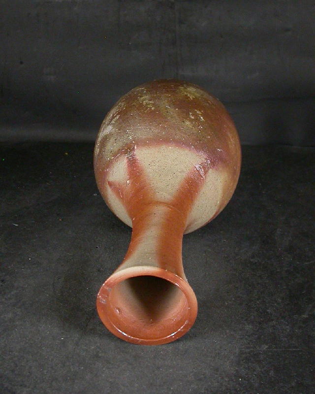 備前焼 穴窯 備前焼中堅作家 木村 隆明 共箱付き緋襷・黄ゴマ細首花入