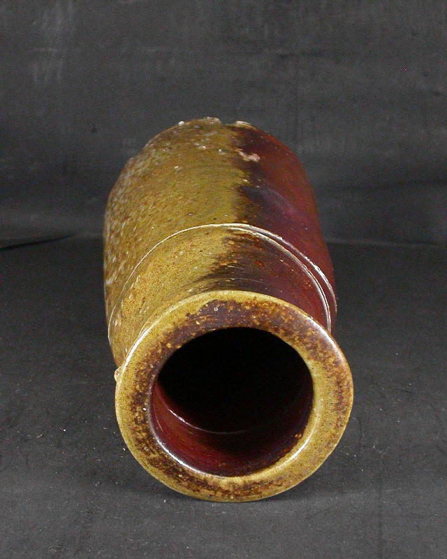 備前焼 登窯 備前焼中堅作家 木元 忠志 黄ゴマ耳付き花入1