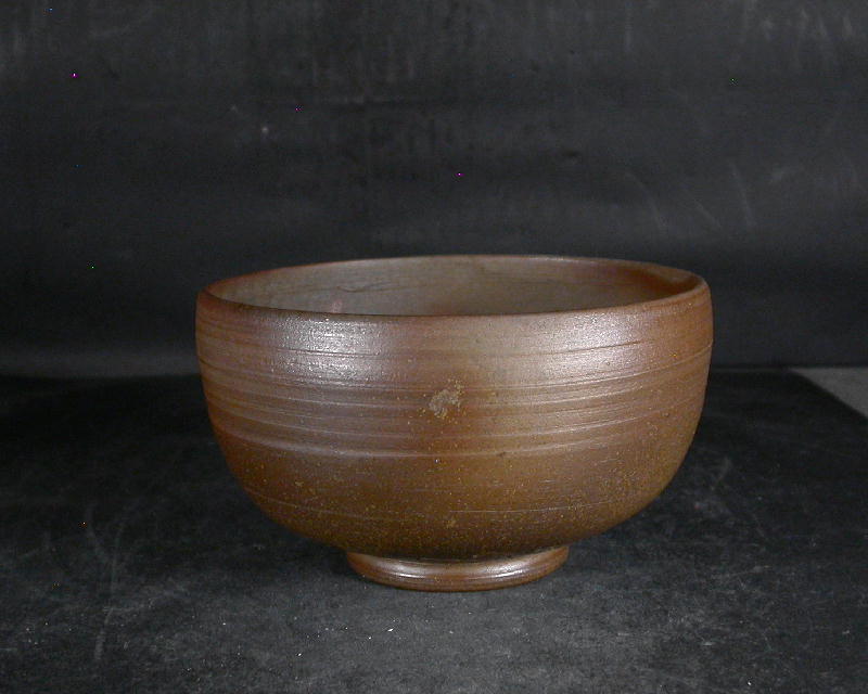 備前焼 登窯 備前焼物故作家 難波 周作 共箱付き緋襷・黄ゴマ抹茶茶碗1