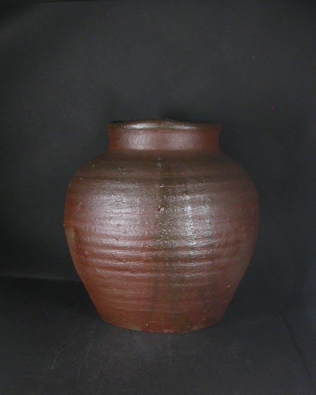 備前焼　登窯　備前焼物故作家　的野　求　緋襷荒土大壺６