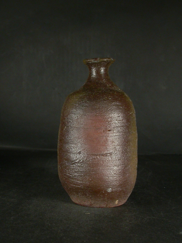 【オープニング大セール】 穴窯 備前焼 備前焼物故作家 伊部手黄ゴマ徳利3 日出男 小山 工芸品