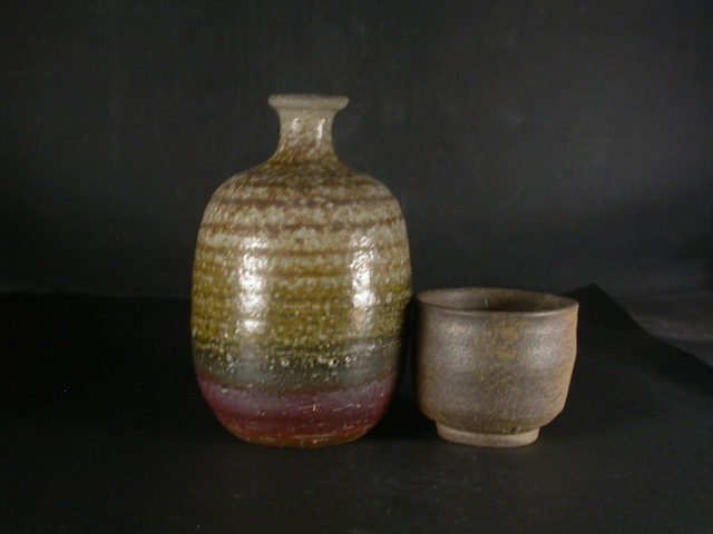 備前焼 器セット 備前焼 酒器セット・徳利とぐい呑み2個(一点もの