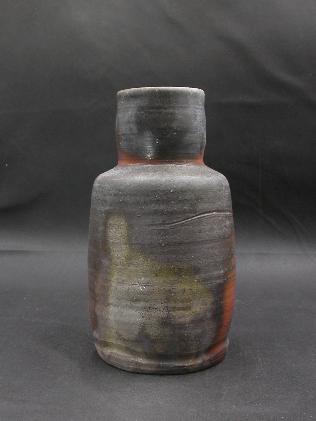 備前焼　花瓶 泰山窯 処分品 備前焼 登窯 備前焼窯元泰山窯 共箱付き桟切り花入1 備前焼卸