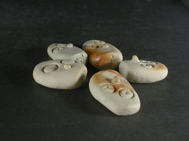 備前焼 備前焼窯元一本松窯 大森 良友 顔の備前玉5個組2 備前焼卸