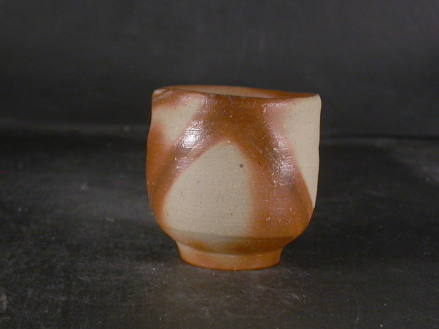 備前焼 備前焼名門作家 伊勢崎 紳 共箱付き緋襷ぐい呑4 備前焼卸