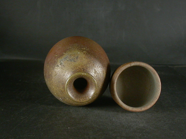 備前焼 登窯 備前焼中堅作家 備前一窯 大平 一誠 共箱付き黄ゴマ徳利