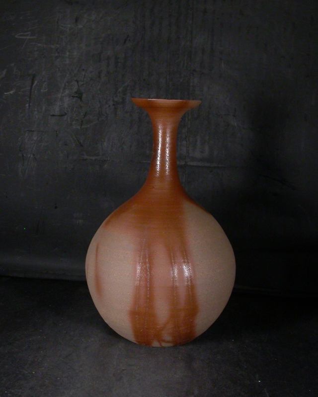備前焼日幡光顕作花入れ共箱 お買得 備前焼 備前焼物故作家 日幡 光顕 共箱付き緋襷一輪花入1