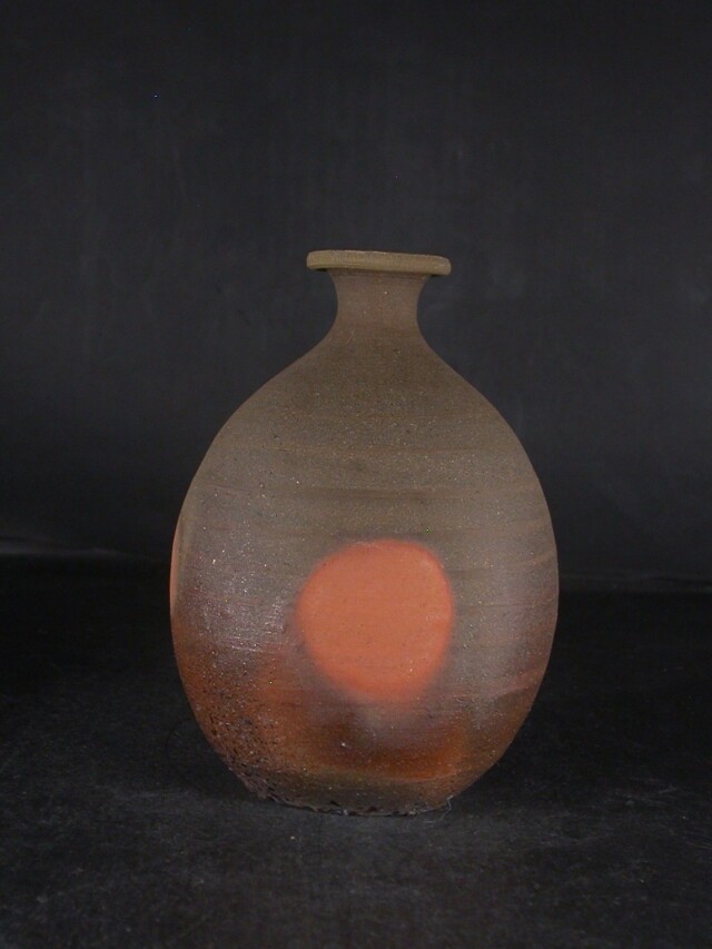 備前焼 登窯 備前焼中堅作家 松本 勝哉 共箱付き緋カセ窯変徳利