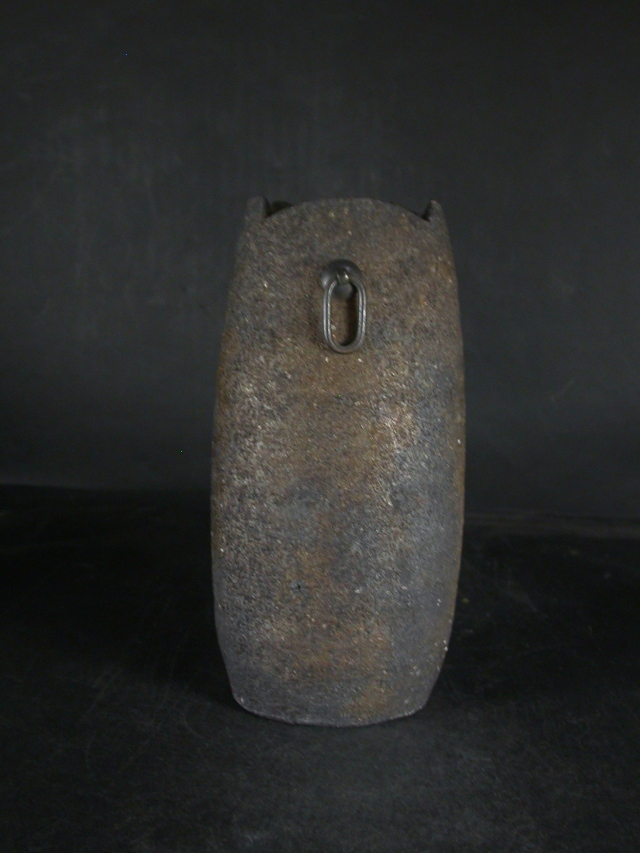 備前焼 登窯 備前焼中堅作家 大友 久 共箱付き窯変掛け花入1 備前焼卸