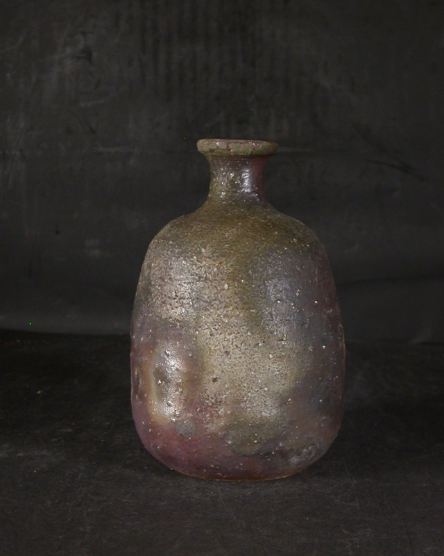 備前焼　登窯　備前焼中堅作家　松嶋　弘　共箱付き桟切・黄ゴマ徳利１