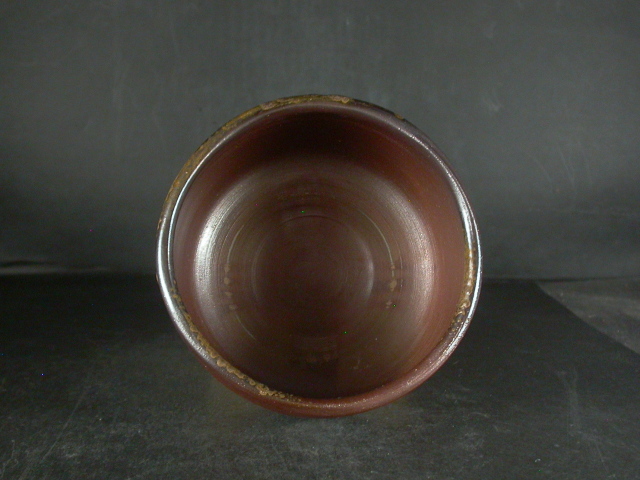 備前焼 穴窯 備前焼ベテラン作家 松嶋 勉 共箱付き黄ゴマ抹茶