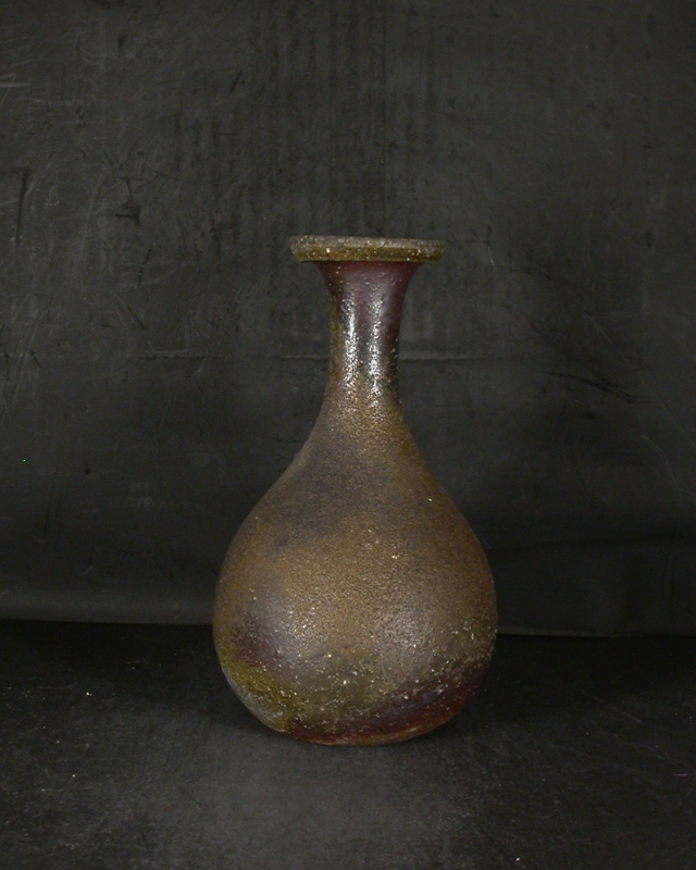 備前焼　窯変　ゴマ有り　花入れ　花瓶　陶印有り 備前焼窯変ゴマ有り花入れ花瓶陶印有り