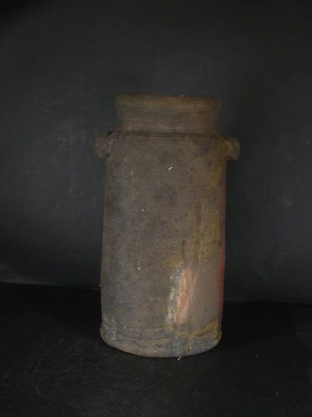 備前焼 登窯 備前焼中堅作家 末石 泰節 共箱付き窯変耳付き花入3