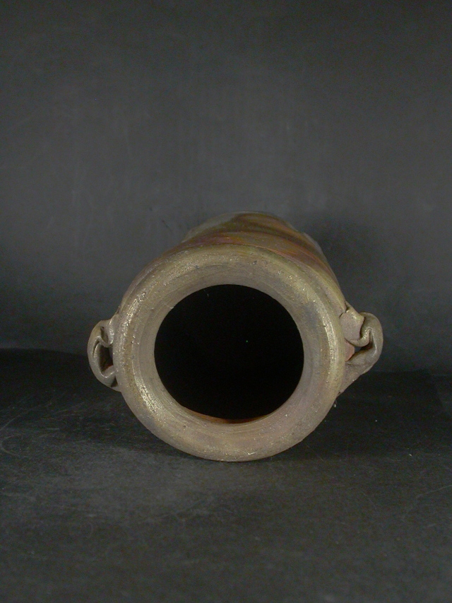 備前焼 登窯 備前焼中堅作家 末石 泰節 共箱付き窯変耳付き花入3