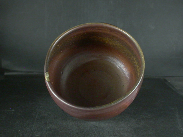 備前焼 登窯 備前焼中堅作家 藤原 正 共箱付き黄ゴマ抹茶茶碗1