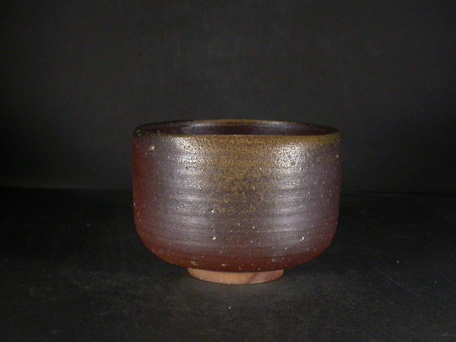 備前焼　登窯　備前焼中堅作家　西墻　邦雄　共箱付き黄ゴマ抹茶茶碗２