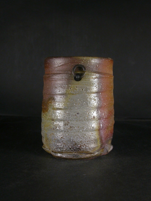 備前焼 登窯 備前焼物故作家 小川 秀蔵 共箱付き窯変掛け花入2 備前焼