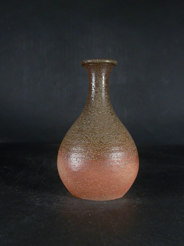 備前焼 登窯 備前焼中堅作家 永末 隆平 共箱付き黄ゴマ緋鶴首徳利3