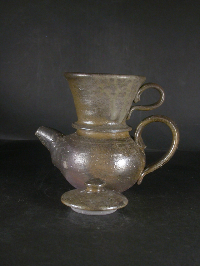 備前焼 竹内靖之 作 備前茶入 仕覆 国司間道 茶道具 共箱 栞 茶入