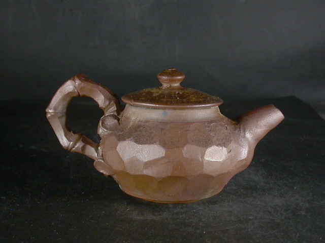 新品☆竹内靖之【師：山本陶秀】☆備前面取り急須（宝瓶）B 新品☆竹内