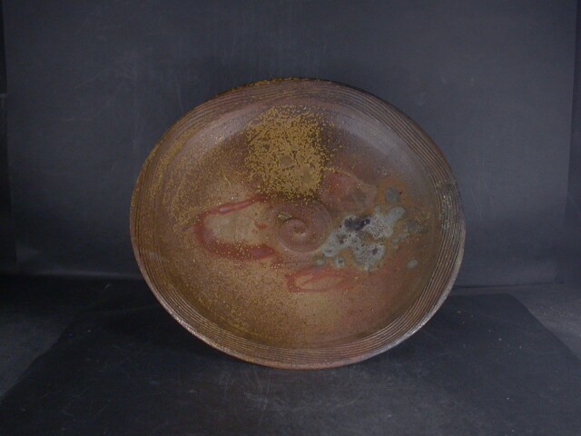 備前焼 備前焼中堅作家 竹内 靖之（山本） 最新作25センチ緋襷・黄