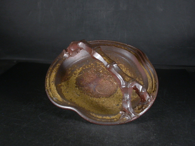 備前焼 登窯 備前焼中堅作家 竹内 靖之（山本） 最新作竹節手付き黄