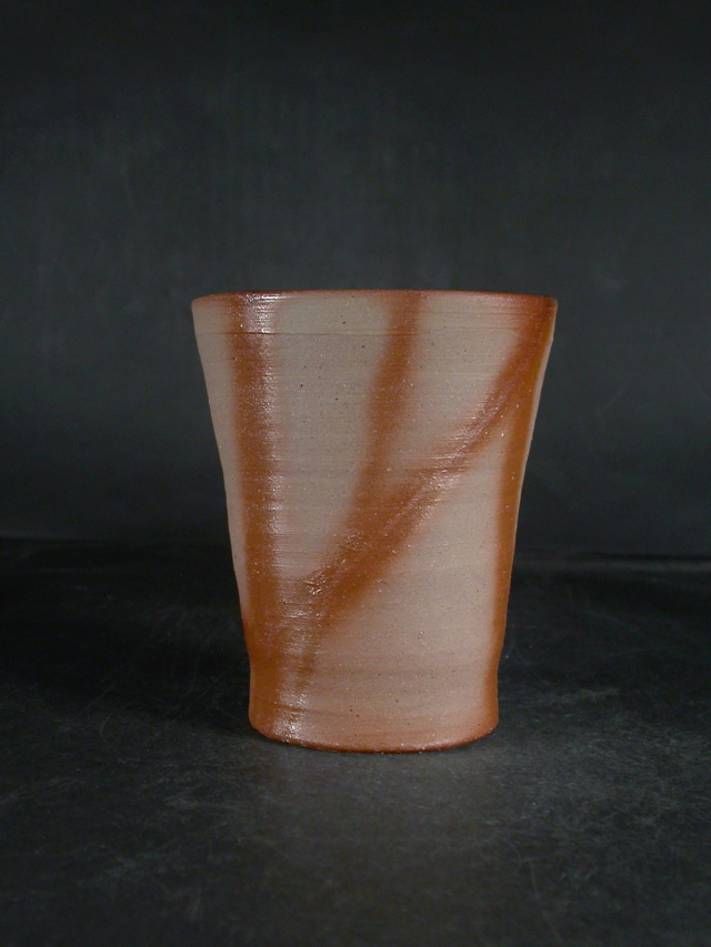 処分品 備前焼 登窯備前焼中堅作家 片岡 聖観 緋襷ビール他グラス52