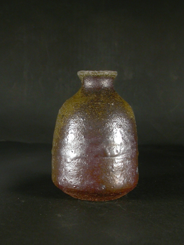 備前焼 穴窯 備前焼物故作家 前嶋 五一郎 黄・青ゴマ徳利14