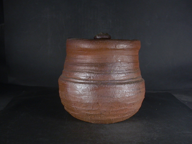 希少 前嶋五一郎 作 備前焼 水指 共箱付 珍品 備前焼 穴窯 備前焼物故作家 前嶋 五一郎 手捻り黄ゴマ緋水指4 備前焼