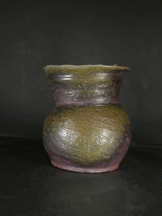 希少 前嶋五一郎 作 備前焼 水指 共箱付 珍品 備前焼 穴窯 備前焼物故作家 前嶋 五一郎 手捻り黄ゴマ広口壺21