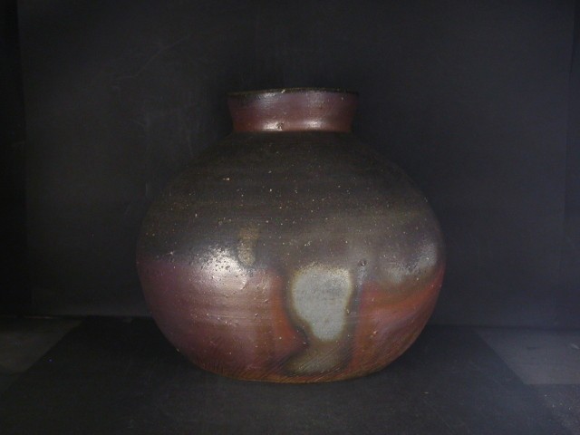 備前焼　柴岡紘一　壷　共箱 備前焼 柴岡紘一 壷 共箱