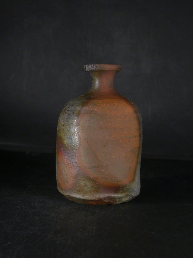 【陶酔】　小西陶蔵　備前徳利② 小西陶蔵備前 徳利 窯変 桐共箱 底部在銘 初代小西陶