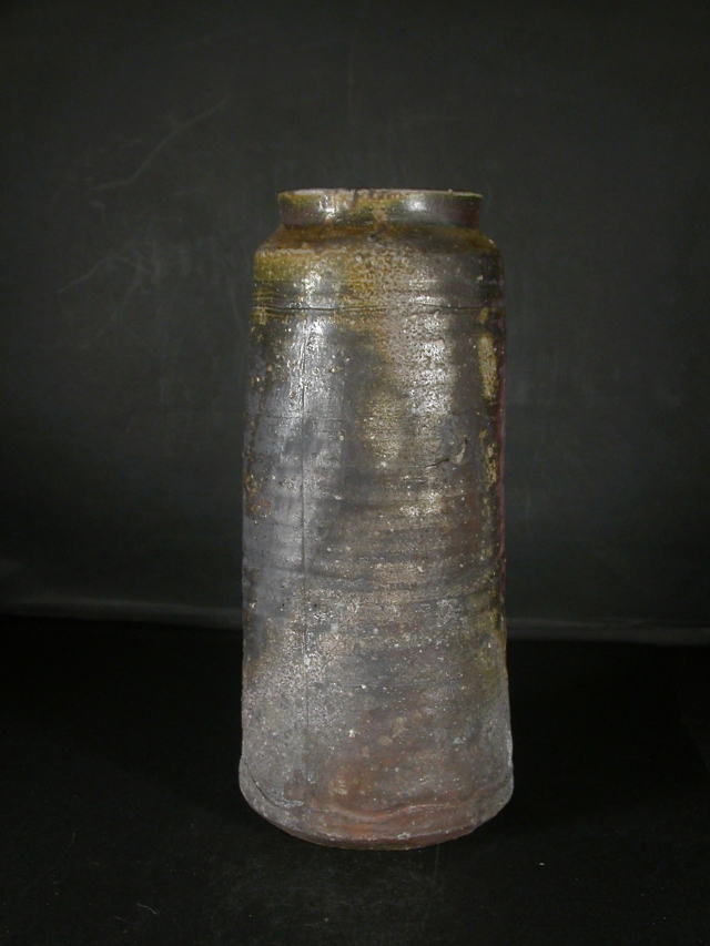 備前焼 登窯 備前市無形文化財 鈴木 黄弌 共箱付き桟切り・黄ゴマ荒土