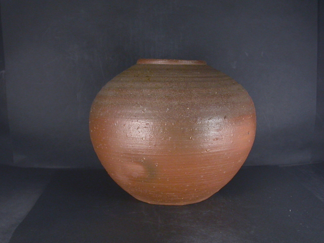 備前焼 登窯 備前焼人間国宝 伊勢崎 淳 共箱付黄ゴマ緋大壺1 備前焼卸