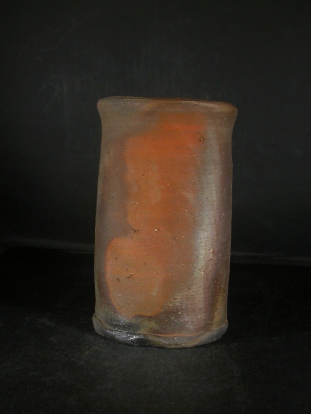 岡山県重要無形文化財 四代松田華山 備前焼 小壷 共箱　共布　壺　花器 花瓶 岡山県重要無形文化財 四代松田華山 備前焼 小壷 共箱共布