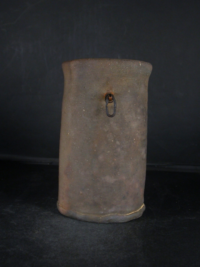 岡山県重要無形文化財 四代松田華山 備前焼 小壷 共箱　共布　壺　花器 花瓶 岡山県重要無形文化財 四代松田華山 備前焼 小壷 共箱共布