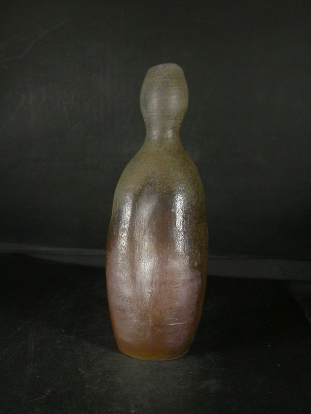 月間特価品 備前焼 登窯 岡山県無形文化財 山本 出 青・黄ゴマ瓢