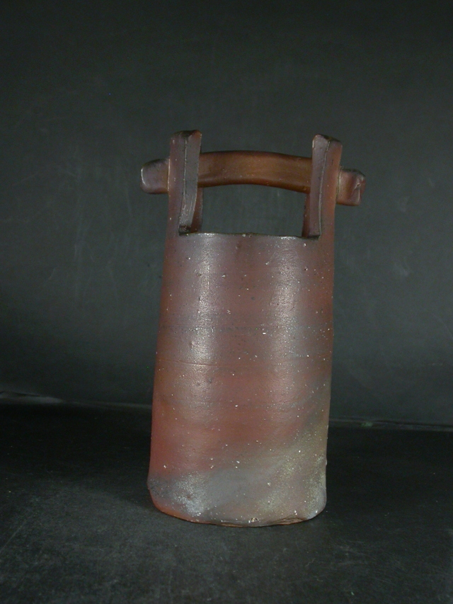 岡山県重要無形文化財保侍者　藤原建　備前焼　Bizen ware　花入　vase 岡山県重要無形文化財保侍者 藤原建 備前焼 Bizen ware 花入