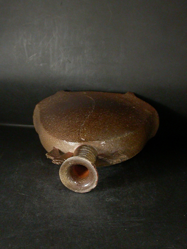 備前焼 穴窯 備前焼中堅作家 渋田 寿昭 黄ゴマ創作花入6 備前焼