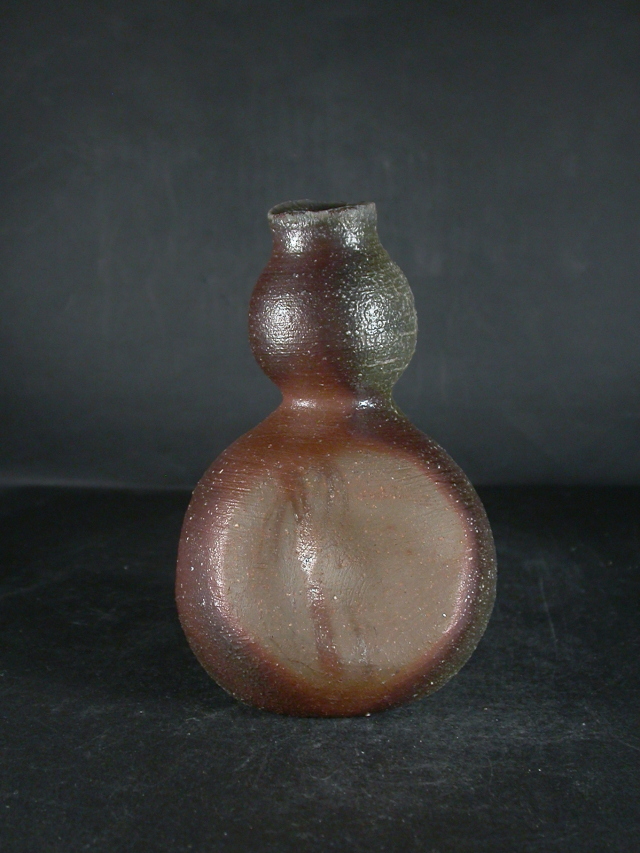 備前焼 登窯 備前焼中堅作家 渋田 寿昭 緋襷・黄ゴマ瓢徳利1 備前焼卸