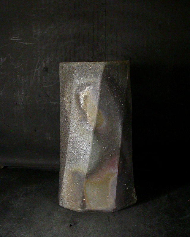 備前焼 登窯 備前焼中堅作家 三好 満（山本） 共箱付き窯変面取