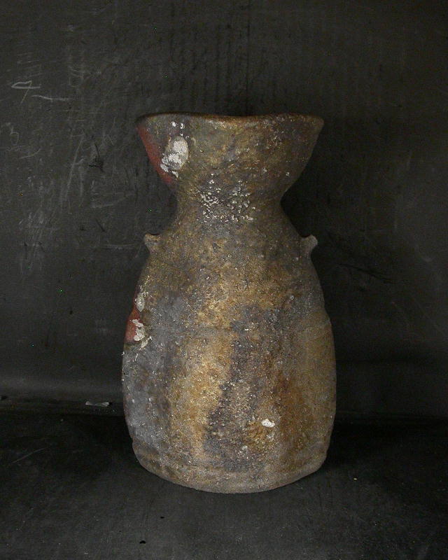 備前焼 登窯 岡山県無形文化財 松井 輿之 共箱付き窯変花入5