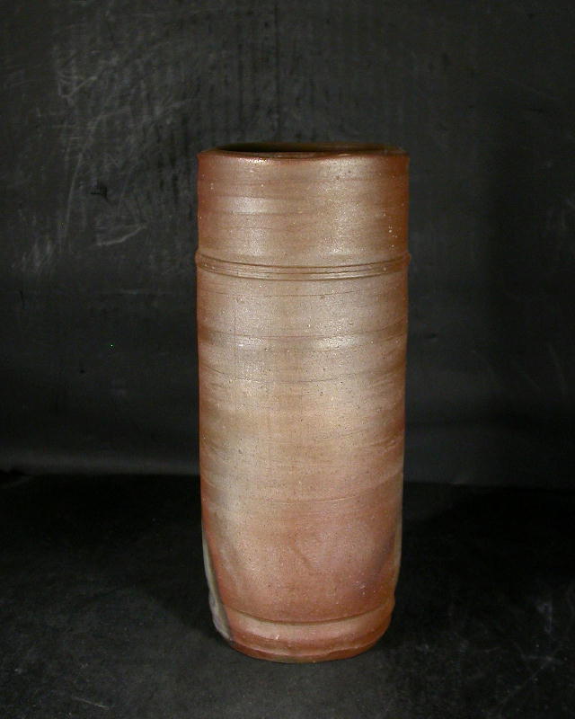 備前焼、岡山県無形文化財、吉本　正、花入 備前焼 登窯 岡山県無形文化財 吉本 正 共箱付き桟切花入14