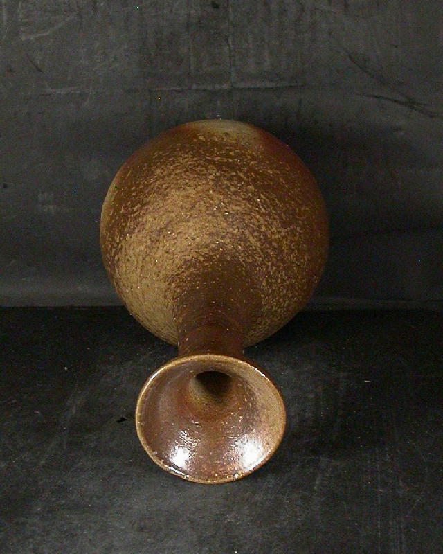 備前焼 佐藤苔助 鶴首花入 花器 花瓶 備前焼 登窯 備前市無形文化財 佐藤 苔助 共箱付き黄ゴマ鶴首花