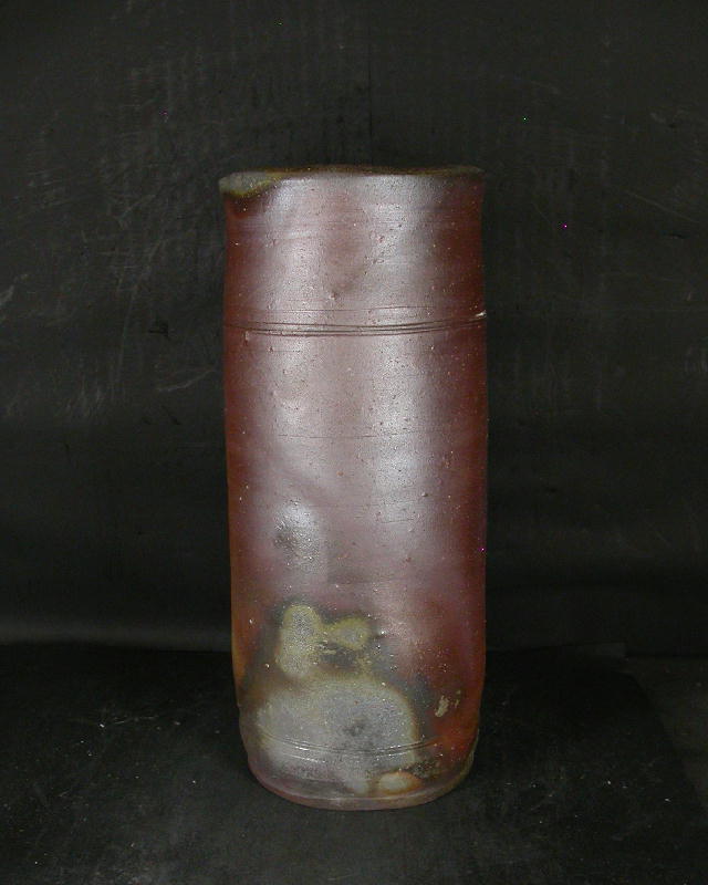 備前焼 登窯 岡山県無形文化財 吉本 正 共箱付き桟切花入14 備前焼卸