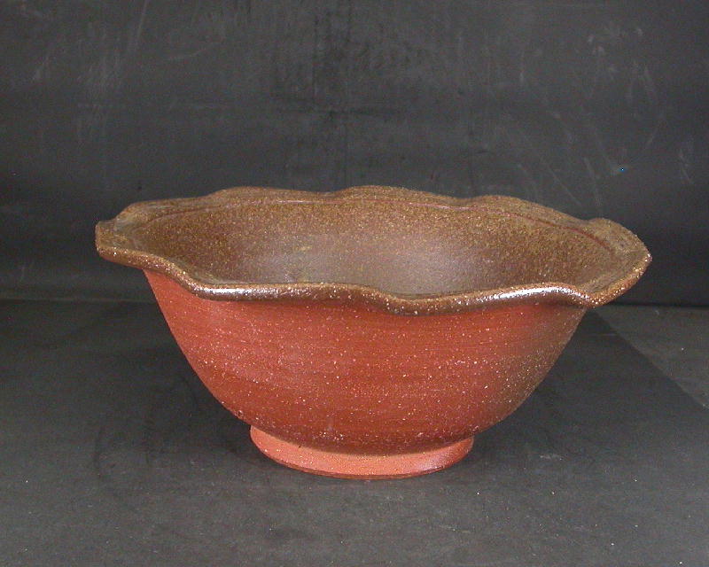 備前焼 穴窯 備前焼中堅作家 獅々堀 達 輪花大鉢・水盤1 備前焼卸